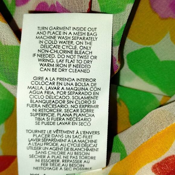 Cabi Spirit Dress Womens XL #6216 Boho Floral Smocked Red Green Ruffles Party - Picture 11 of 13